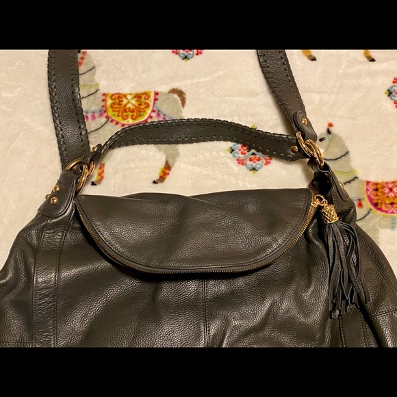 New Onna Ehrlich Gray Leather “Rachel” Bag - Picture 7 of 8